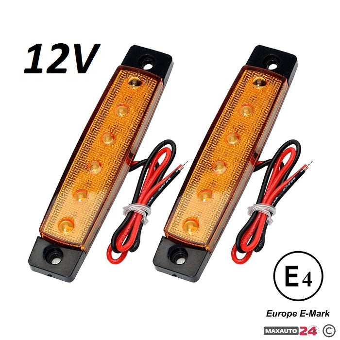 Bocni LED gabarit 12V 6 LED - zuti