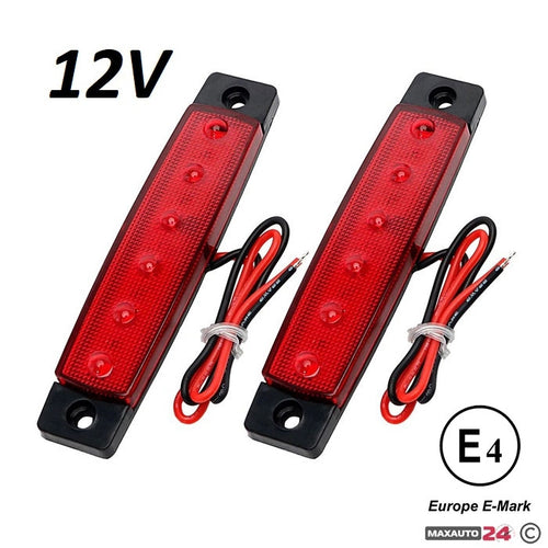 Bocni LED gabarit 12V 6 LED - crveni