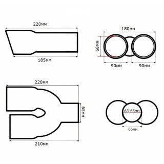 Nastavak za auspuh Akrapovic №3599-2 Dupli Y Karbon sjajni